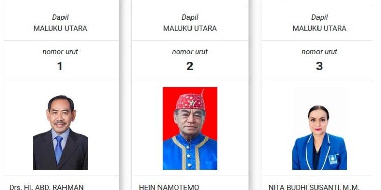 Tga Caleg DPR RI Dapil Malut dari PAN. (Dok : Foto Screshot KPU.go.id)