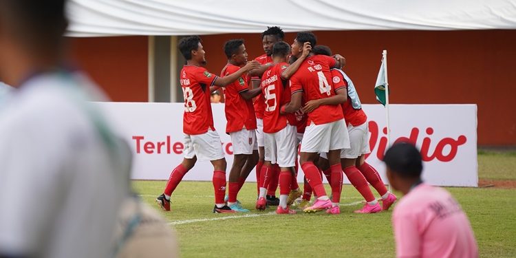 Skuad Malut United FC merayakan gol ke gawang PSKC Cimahi dalam laga perdana Liga 2. (Dok : Foto Media Malut United FC)